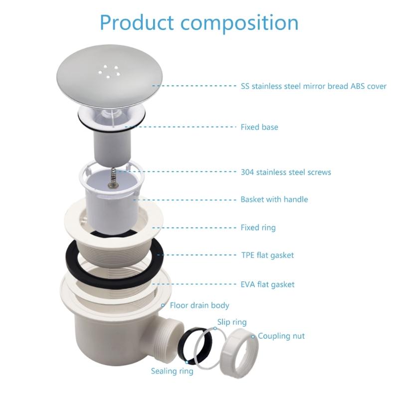 Contemporary Shower Waste Trap Durable Shower Trap for Hair & Debris Removal