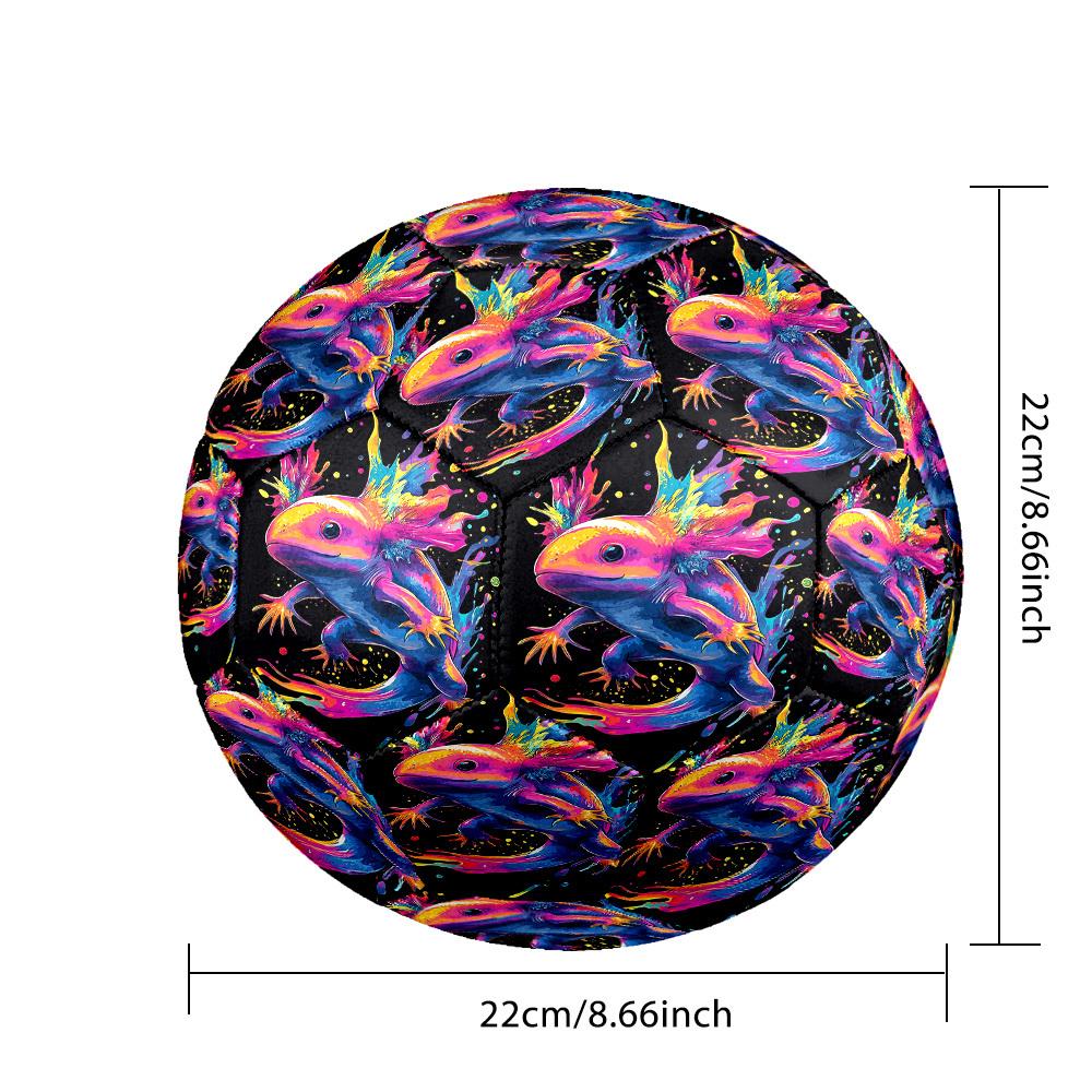 1pc Colorful Axolotl Size 5 Soccer Ball Professional Match Training Football Indoor &Outdoor Sports Ball Lightweight Durable c65122