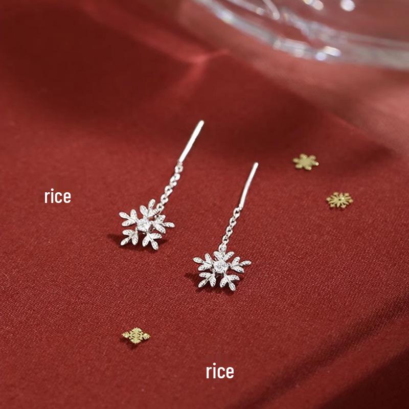 2025 Diamant Schneeflocken Ohrfaden Ohrringe: Elegante, vielseitige Damenmode