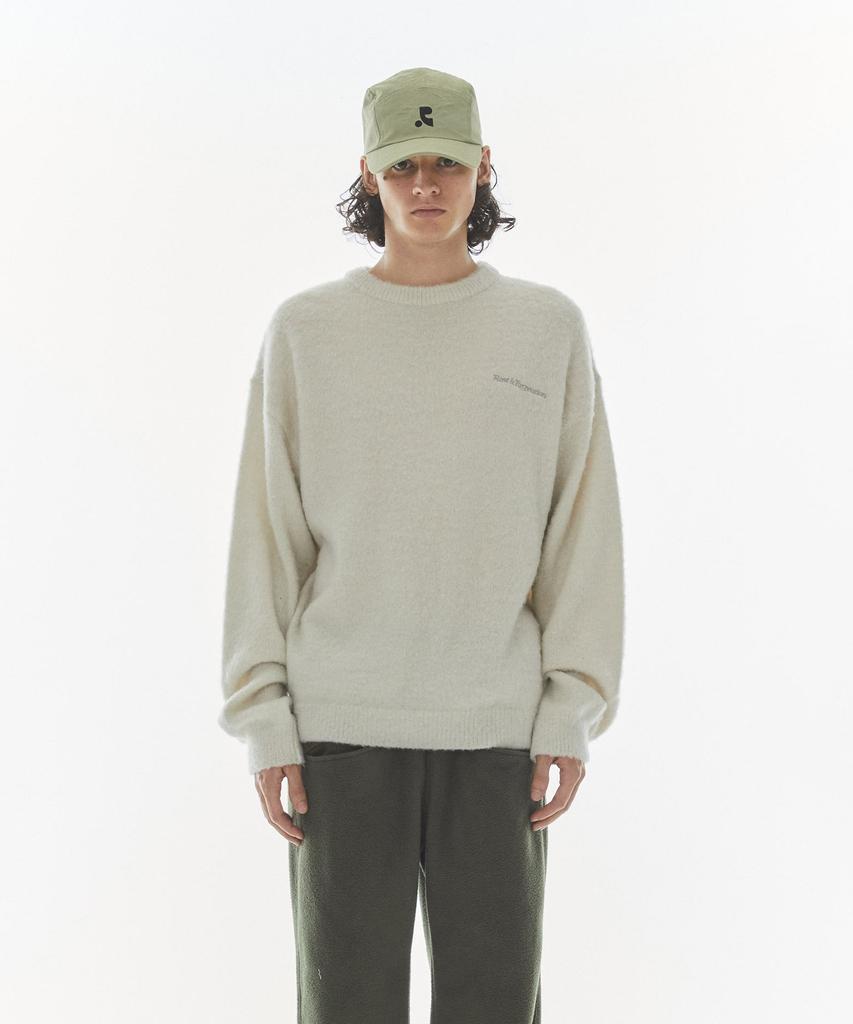 REST&RECREATION Hairy Jacquard Knit Top - Gray
