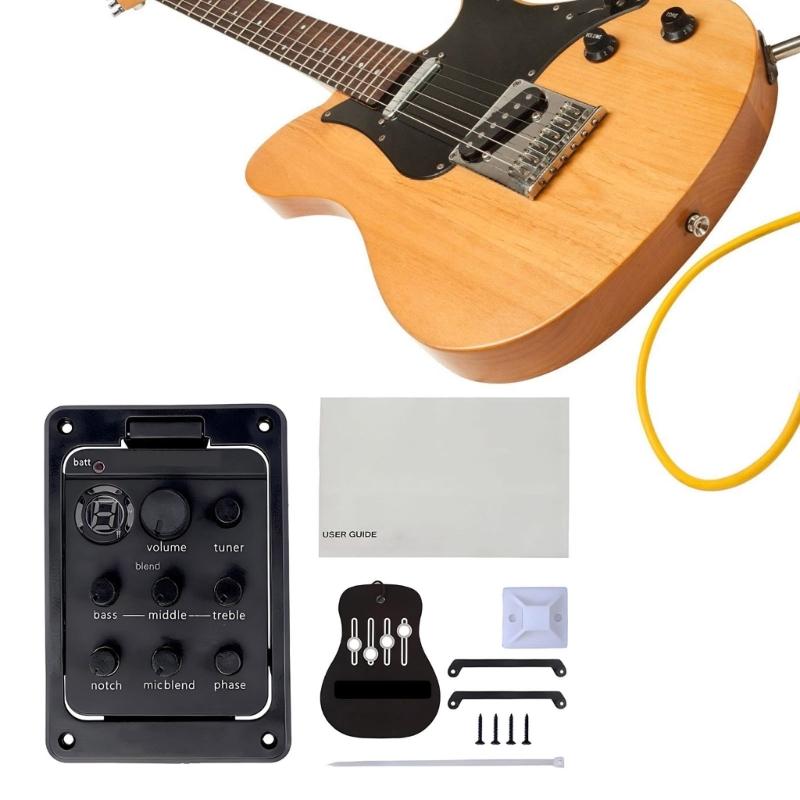 Double Model Guitar Preamp Tuner Piezo Pickup 301 Acoustic Guitar Preamp Pickup 4 Band Acoustic Guitar Pickup with Tuner