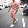 European & American Summer Men's Casual Short Sleeve and Shorts Set