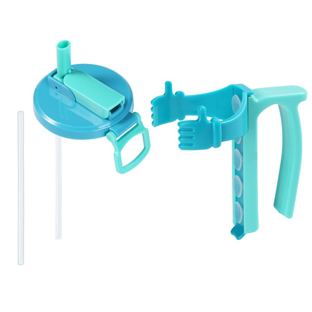 Portable Soda Can Holder with Lid Foldable Design Jar Cap Set  Travel Accessory Blue with lid