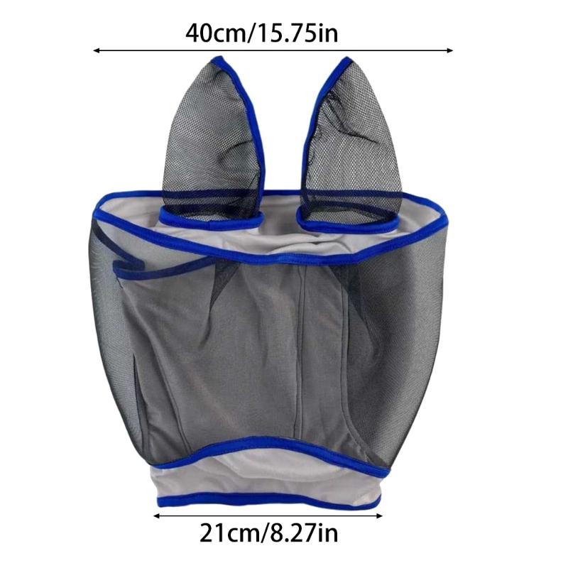 Professional Horse Fly Mask Elastic Horse Face Mask Breathable Adjustable Face Cover Horse Harness Headgear Enduring