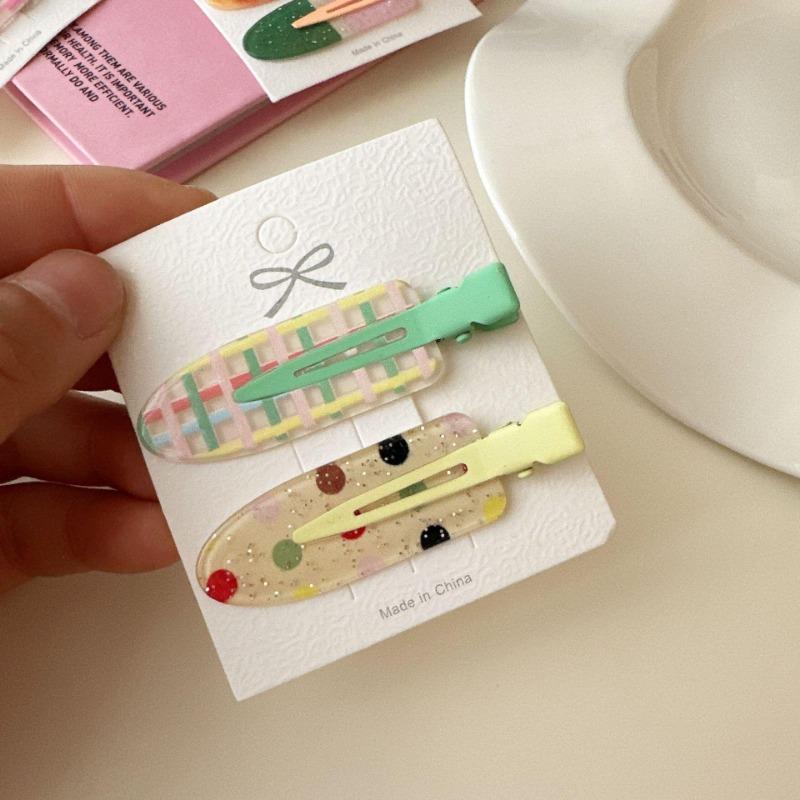 1 Pair Women's broken hair clips, fresh and cute versatile hair clips, no trace without hurting hair hair accessories