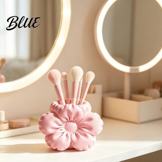 Unique Floral Desk Accessory Satin Flower Pen Holder Petal Design Organizer Durable Cute Stationery Holder for Colleagues PLA Desktop Storage