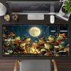 Moonlight Campfire Frog Band TCG Playmat 35X60CM Magic Card Battle Mat Non‑Slip Durable Stitched Edge Commander Zones Playmat