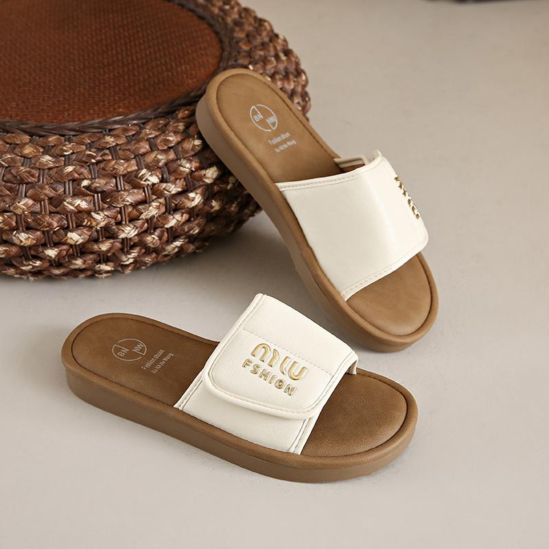 Fashion CRLAYDK Slide Sandals for Women Basic Slip On Flat Open Toe Comfort Beach Slippers for Casual Dressy Summer Indoor Outdoor Shoes