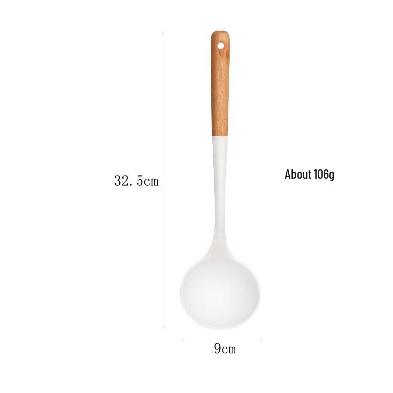 Wutuo Wooden Handle Silicone Kitchen Utensil Set