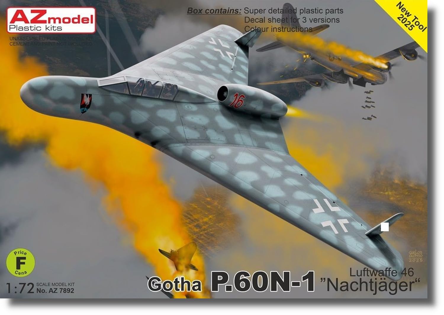 

AZ Model Gotha Luftwaffe Night Fighter 1946 Plastic Model AZM7892 1/72 P.60N-1 (Airplane)