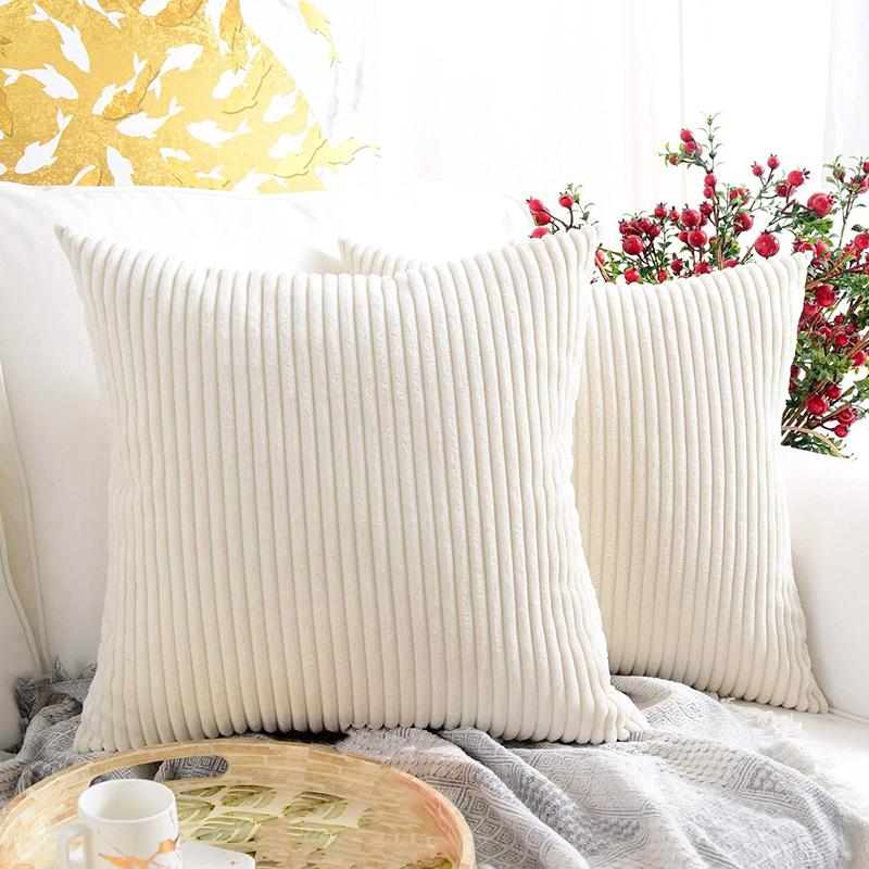 1 szt. Dekoracja domu Supermiękka poszewka na poduszkę Łóżko Sztruks Dekoracja salonu Pasiasta sofa 40X40CM Poszewka na poduszkę