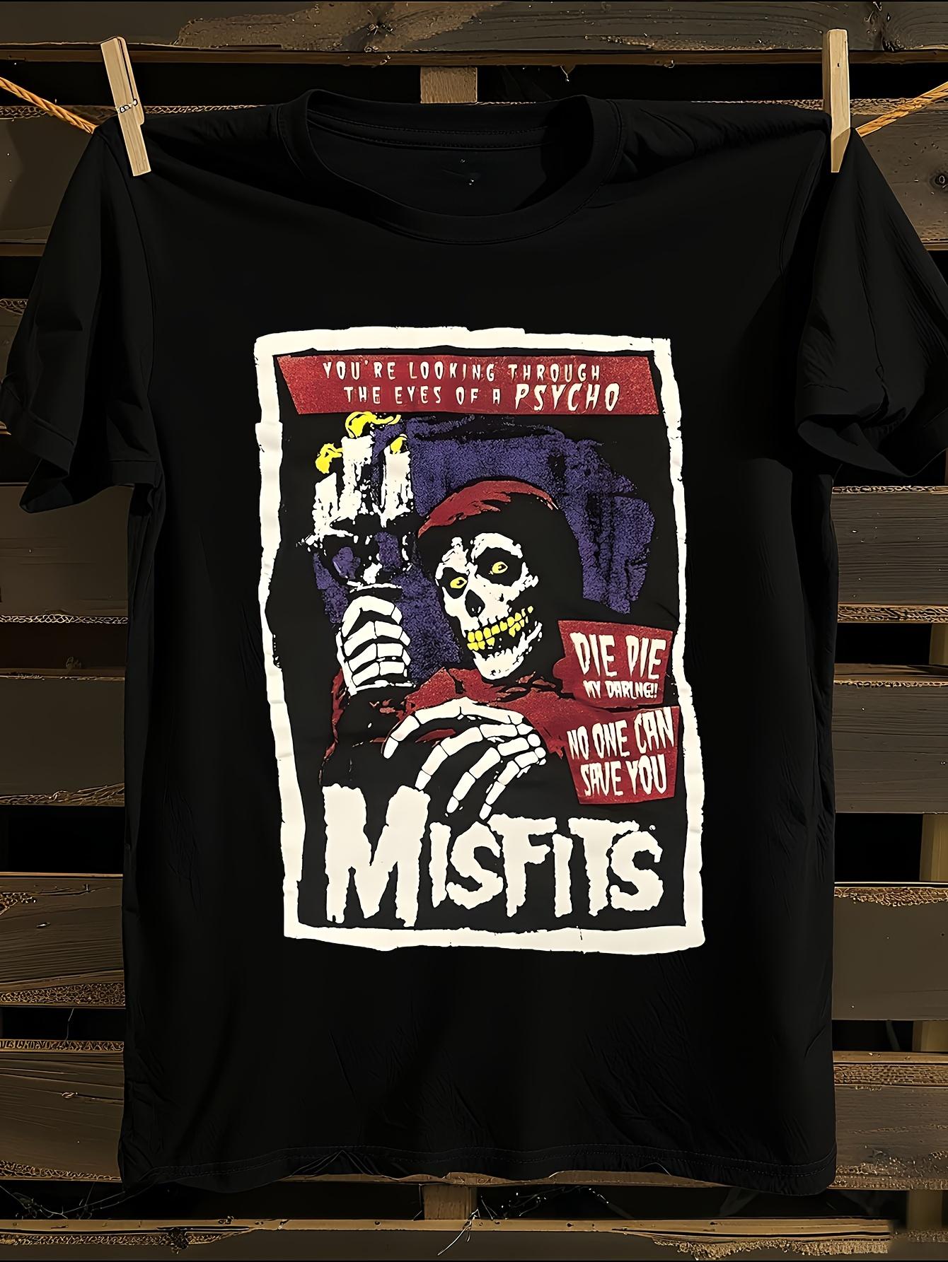 

MISFITS Die Die My Darling Black Band Merch T-Shirt Mens Tshirt Womens Tshirts with Letters Print Short Sleeves T-Shirt Casual Street Tee Shirt Top XXXL