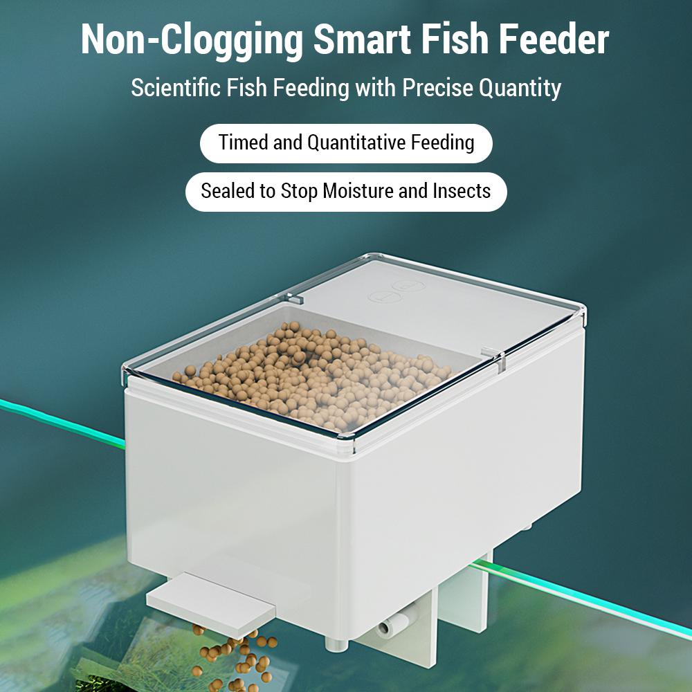 Automatisk fiskefôrer med tidsinnstilling og digitalt display 150 ml/500 ml bærbar fôrautomat for