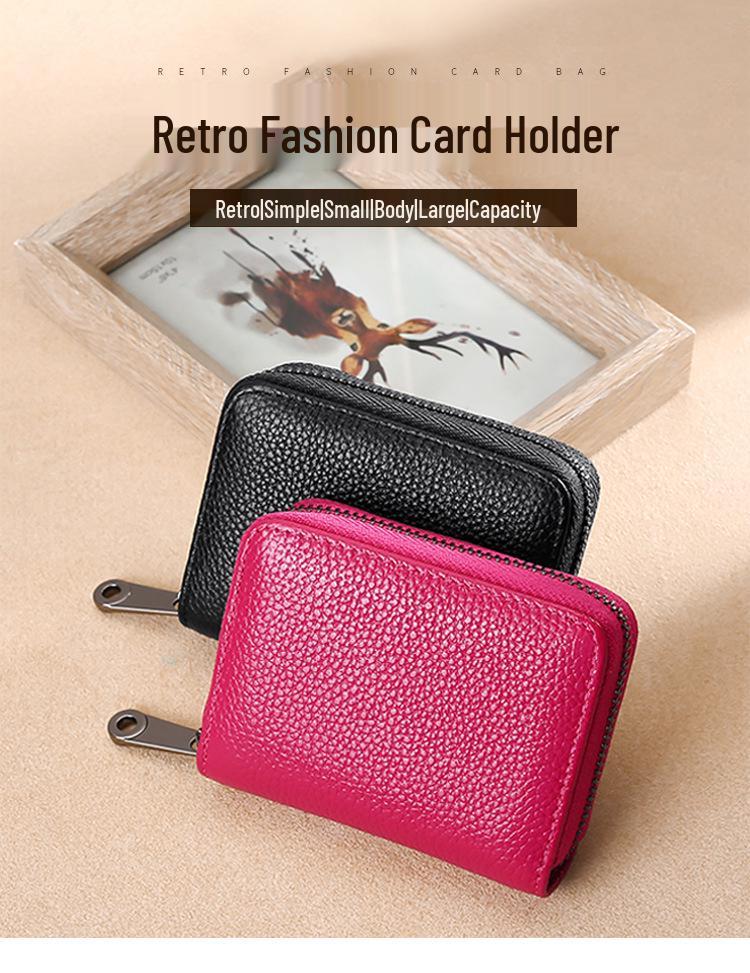 Genuine Leather Multi-Card Holder for Men & Women with Customizable Slots