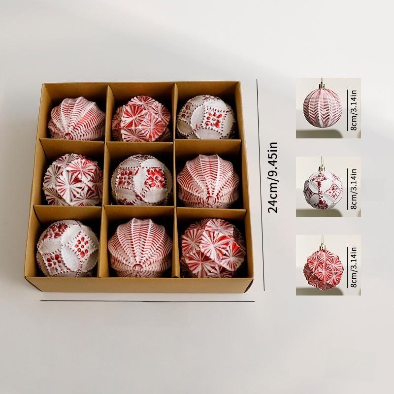 

Christmas Ball Decorations With Classic Style For Holiday Party Decor Antique Red 8cm