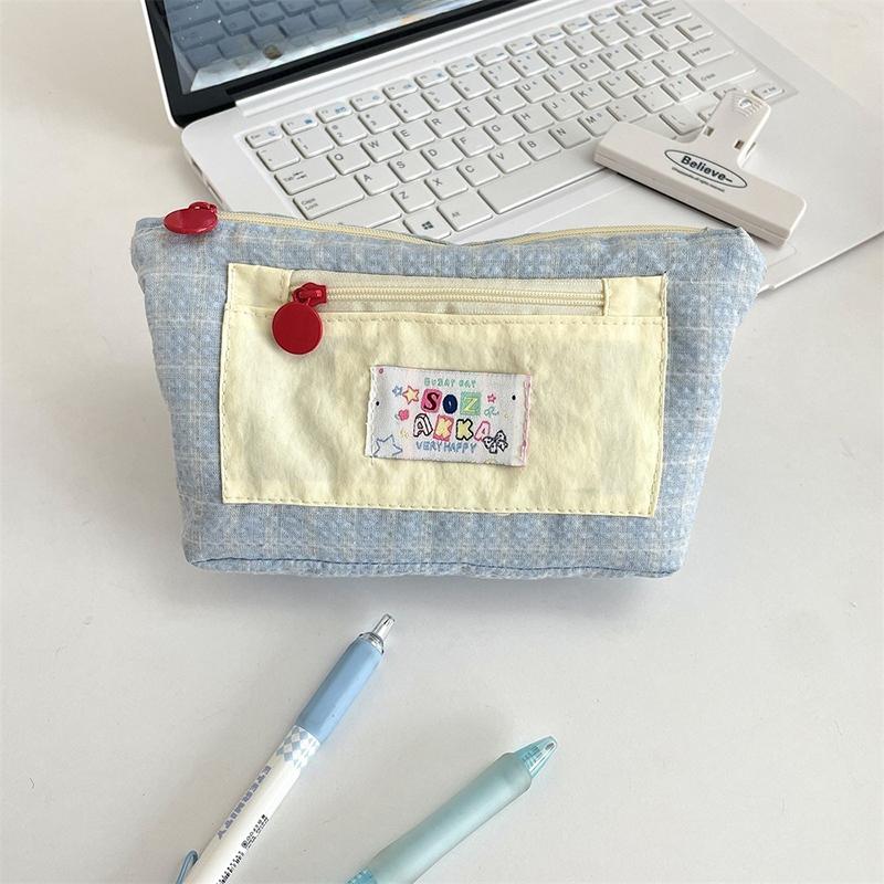Cute Canvas Pencil Case Cute Multi Functional Large Capacity Stationery Organizer Storage Bag Student Pen Bag Makeup Bag