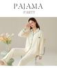 Damen Baumwoll-Pyjama-Set - Langarm, Lange Hose, Revers-Cardigan, Vielseitig für Zuhause oder Freizeitkleidung
