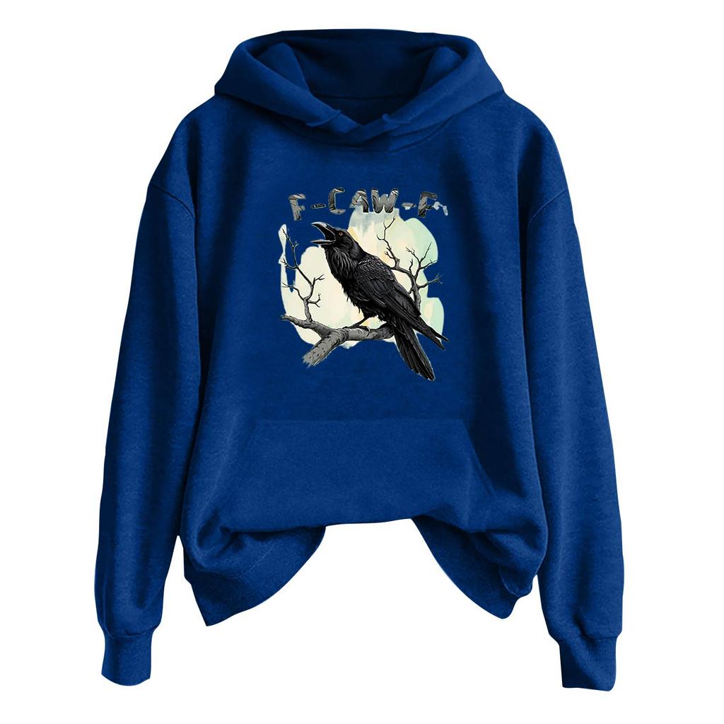Women's Fashionable Casual Long Sleeve Hooded Printed Sweatshirt