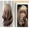 Long Ombre Blonde Wigs with Bangs Synthetic Straight Hair Lolita Cosplay Halloween Natural Wigs for Women Heat Resistant
