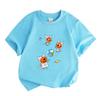 Kids Boys Girls 100% Cotton Crew Neck Short Sleeve T-Shirt, Cute Space Astronaut Cat Print Casual Breathable Tee for Children Daily Wear Outdoor Activ