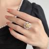 Fashion Women Rings Simulated Yellow Diamond Six Flower Cubic Zirconia Wedding Band Luxury Carat Style
