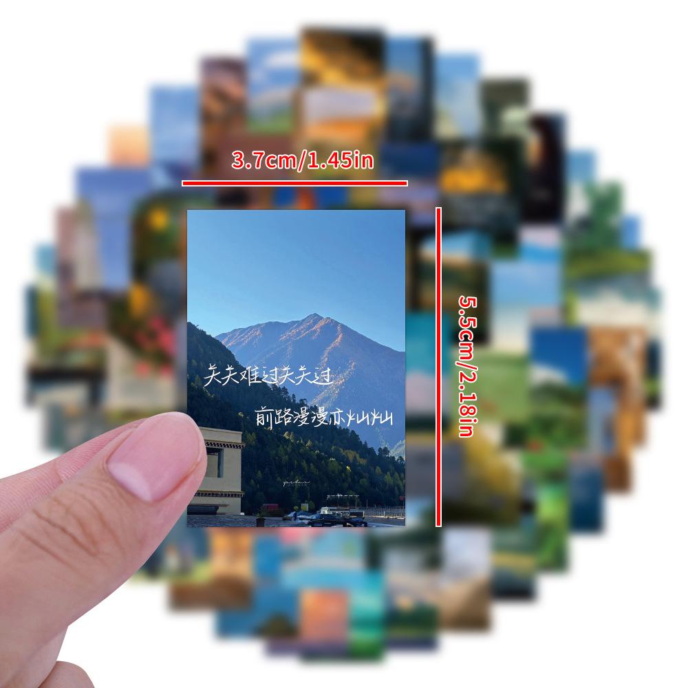 120 Neue Wunderschöne Landschaftsaufkleber Personalisiert Kreativ DIY Dekorativ Skateboard Wasserbecher Wasserdichte Aufkleber