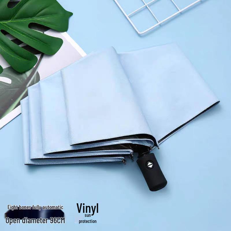 Large Size Automatic Folding Umbrella with Black Glue Sunshade for Sun and Rain