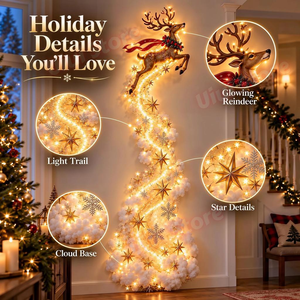 DIY Snowman Magic Trail LED Wall Light Christmas Winter Snow Glowing Ornament Holiday Home Wall Decoration(Requires Assembly)