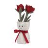 Apricot Lamb Rose Vase Children's Plush Animal, Soft and Cute Stuffed Animal for Babies and Boys, Plush Rose Vase 30cm