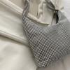 Zarte Umhängetasche für Strass Tasche Clutch Geldbörsen Handtasche Abendtasche Silber Glänzende Unterarmtasche für Valentinstag