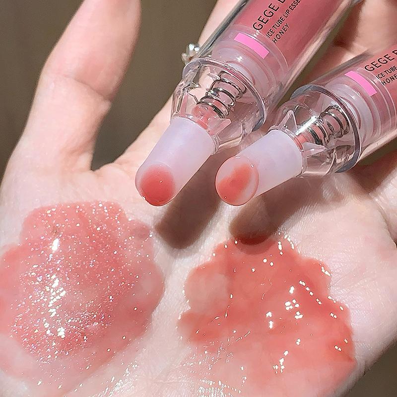 GEGE BEAR Lip Essence Gloss, Autumn/Winter Mirrored Hydrating Lip Serum with Subtle Shimmer for Brightening and Moisturizing Lip