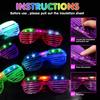 50pcs Glow In the Dark LED Eyeglasses, Multiple Neon Colors Blinds Lampshade Glasses for Christmas, Mardi Gras, Birthday Party