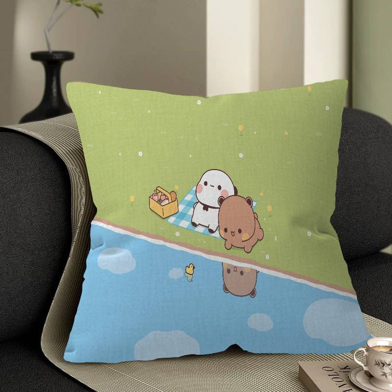 Süßer Cartoon Bubududu Panda Kissenbezug Zoll Bauernhaus Dekor Heim Überwurf Kissenbezüge für Sofadekorationen