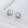 Smiley Face Earrings Thai Silver Female Retro Old Smile Expression Simple Fashion Personalized Earrings