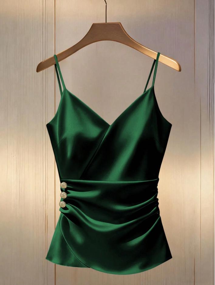 

New Sexy Cross-Strap Backless Summer Top - European & American Style Extra Large темно-зеленого