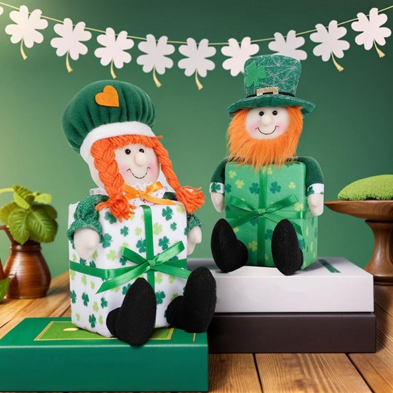 Saint Patricks Day Gnome Plush Doll Leprechaun Green Tomtes Scandinavian Dwarfs Patricks Day Decoration Kids Toy Gift