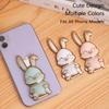 Slide-Push Bunny Phone Stand With Adhesive Back - Foldable Desktop Holder For Hands-Free Viewing