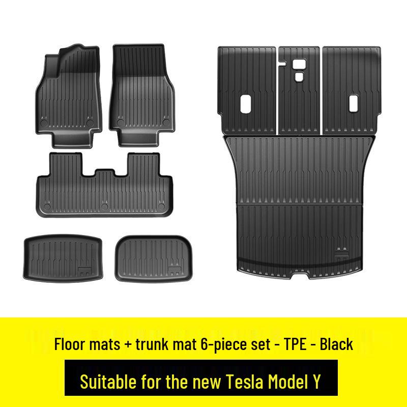 Waterproof, stain-resistant TPE mats for 2025 Tesla Model Y, tailored for front and rear trunks.