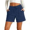 Pantaloncini di Jeans Casual da Donna a Vestibilità Larga Vita Elastica Non Elasticizzati Gamba Larga Pantaloncini Jeans Estivi con Coulisse e Tasche
