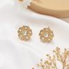 Elegant Floral Rhinestone Jewelry Set: Necklace, Bracelet, Earrings, Ring