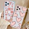 Süße rosa Liebesherz-Handyhülle für iPhone 11 Hülle iPhone 15 14 13 12 Pro Max X XS XR 7 8 Plus 13 12 Mini SE Weiche bunte Hülle