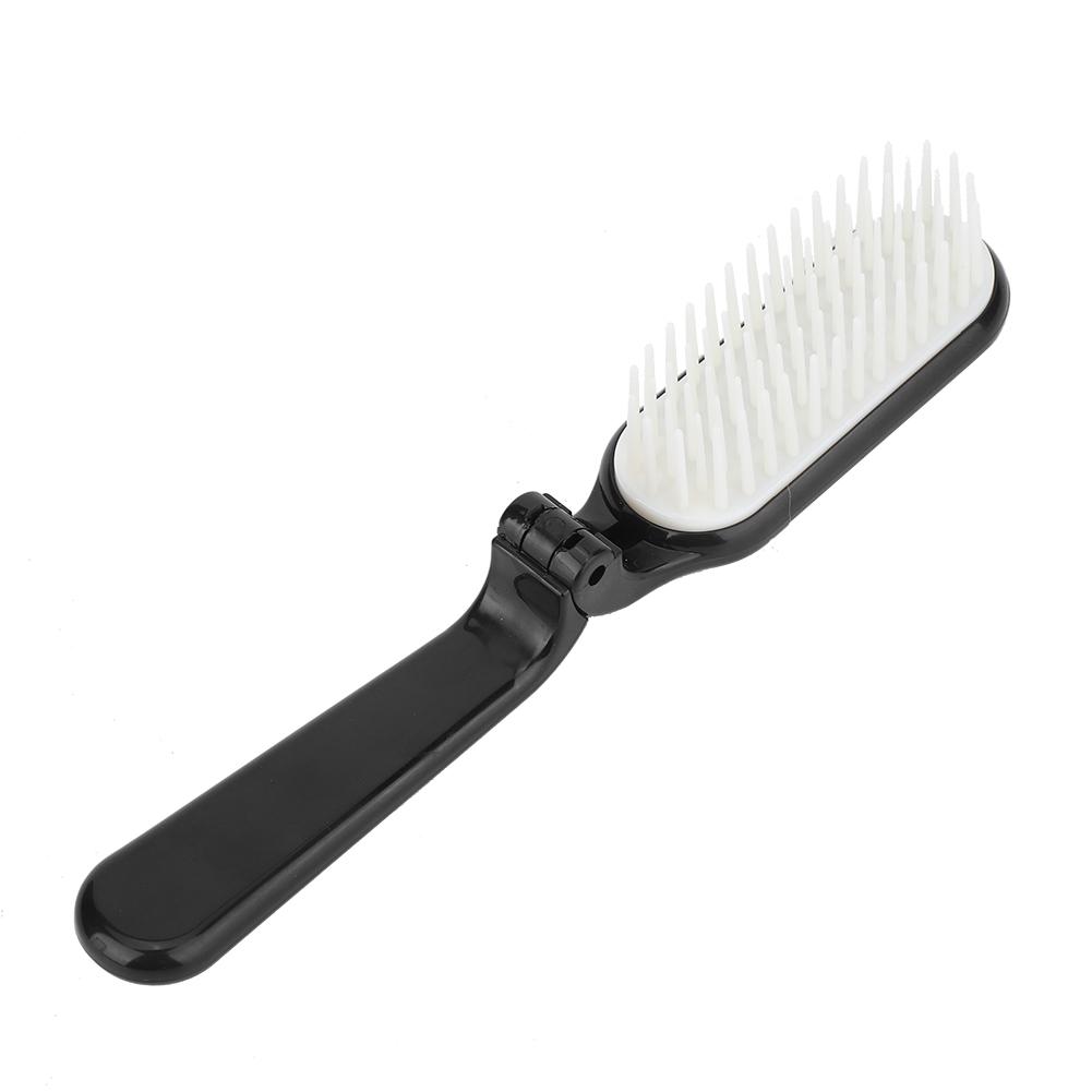

Pocket Folding Hair Brush Comb Collapsible Travel Essentials Scalp Massage Comb Black StylingBlack чёрный