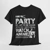 Herren T-Shirt mit auffälligem I LIKE TO PARTY - WATCH ANIME Grafikdesign, Lustiger Stil Unisex T-Shirt