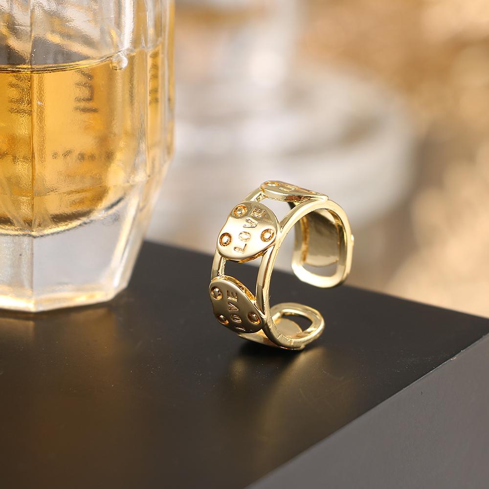 Retro Fashion Ring Open Punk Style Love Ring Trend Cross Bamboo Ring Simple Couple Ring Jewelry