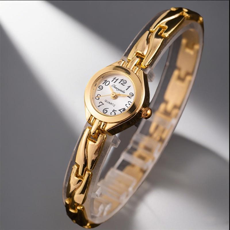 Luxury Gold Plated Ladies Watch Elegant Small Women Bracelet Watch Fashion Ladies Analog Quart Wristwatch Clock Gift Reloj