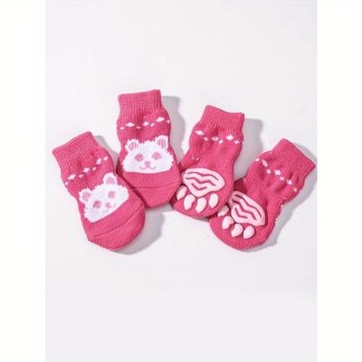 4 Stück Cartoon Panda Bär Grafik Haustiersocken