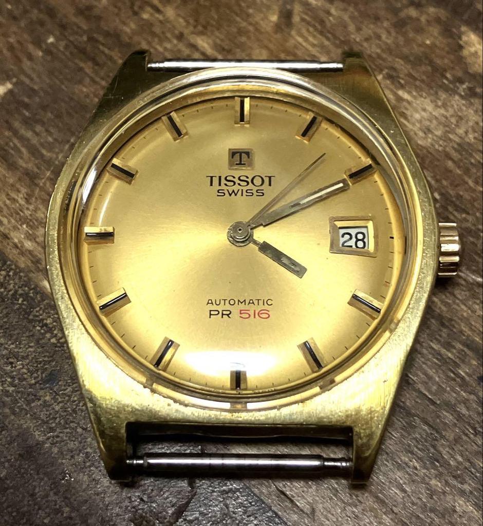 [USED] TISSOT PR516 Automatic Watch, Gold, 1970s, Vintage Watch