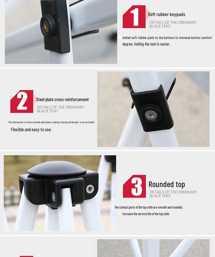 Retractable Outdoor Sunshade: Large Four-Legged Umbrella Canopy for Street Stalls, Parking, and Rain Protection
