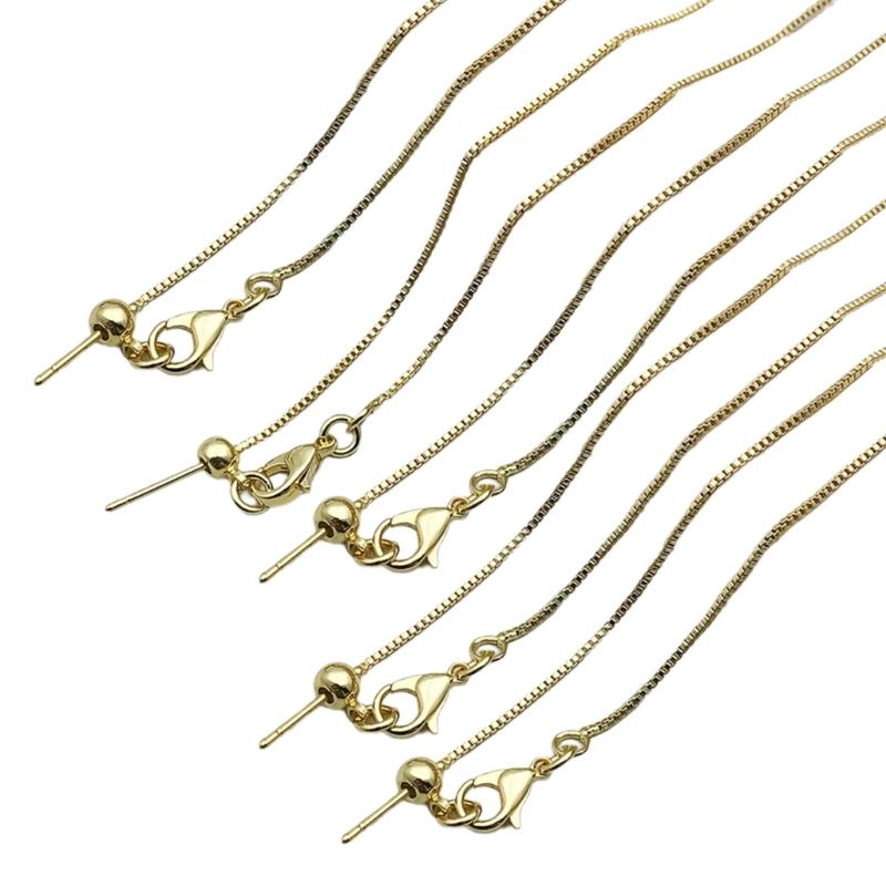 5pcs Adjustable Needle Clasp Beading Necklace Flat O Chain Fashionable Women's Jewelry Making Craft Accessory
