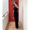 2026 Spring/Summer High-Neck Sleeveless Slim Fit Elegant Back Slit Maxi Dress for Women